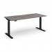 Elev8 Luxe Straight Sit-Stand Desk 1800mm x 800mm - Black Frame Grey Oak Top EVL-1800-K-GO
