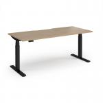 Elev8 Luxe Straight Sit-Stand Desk 1800mm x 800mm - Black Frame Kendal Oak Top EVL-1800-K-KO