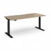 Elev8 Luxe Straight Sit-Stand Desk 1800mm x 800mm - Black Frame Kendal Oak Top EVL-1800-K-KO