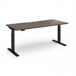 Elev8 Luxe Straight Sit-Stand Desk 1800mm x 800mm - Black Frame Walnut Top EVL-1800-K-W