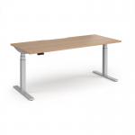 Elev8 Luxe Straight Sit-Stand Desk 1800mm x 800mm - Silver Frame Beech Top EVL-1800-S-B