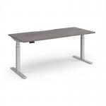 Elev8 Luxe Straight Sit-Stand Desk 1800mm x 800mm - Silver Frame Grey Oak Top EVL-1800-S-GO
