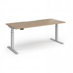 Elev8 Luxe Straight Sit-Stand Desk 1800mm x 800mm - Silver Frame Kendal Oak Top EVL-1800-S-KO