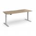Elev8 Luxe Straight Sit-Stand Desk 1800mm x 800mm - Silver Frame Kendal Oak Top EVL-1800-S-KO