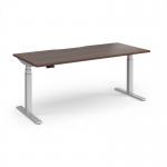 Elev8 Luxe Straight Sit-Stand Desk 1800mm x 800mm - Silver Frame Walnut Top EVL-1800-S-W