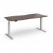 Elev8 Luxe Straight Sit-Stand Desk 1800mm x 800mm - Silver Frame Walnut Top EVL-1800-S-W