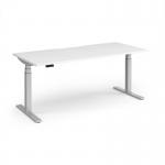 Elev8 Luxe Straight Sit-Stand Desk 1800mm x 800mm - Silver Frame White Top EVL-1800-S-WH