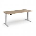 Elev8 Luxe Straight Sit-Stand Desk 1800mm x 800mm - White Frame Kendal Oak Top EVL-1800-WH-KO