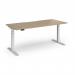 Elev8 Luxe Straight Sit-Stand Desk 1800mm x 800mm - White Frame Kendal Oak Top EVL-1800-WH-KO