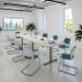Elev8 Luxe Straight Sit-Stand Desk 1800mm x 800mm - White Frame Kendal Oak Top EVL-1800-WH-KO
