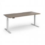Elev8 Luxe Straight Sit-Stand Desk 1800mm x 800mm - White Frame Nebraska Oak Top EVL-1800-WH-NO
