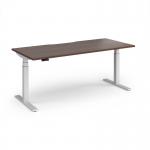 Elev8 Luxe Straight Sit-Stand Desk 1800mm x 800mm - White Frame Walnut Top EVL-1800-WH-W
