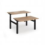 Elev8 Luxe Sit-Stand Back-To-Back Desks 1200mm x 800mm - Black Frame Beech Top EVLB-1200-K-B