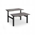 Elev8 Luxe Sit-Stand Back-To-Back Desks 1200mm x 800mm - Black Frame Grey Oak Top EVLB-1200-K-GO