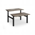 Elev8 Luxe Sit-Stand Back-To-Back Desks 1200mm x 800mm - Black Frame Nebraska Oak Top EVLB-1200-K-NO