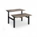 Elev8 Luxe Sit-Stand Back-To-Back Desks 1200mm x 800mm - Black Frame Nebraska Oak Top EVLB-1200-K-NO
