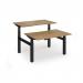 Elev8 Luxe Sit-Stand Back-To-Back Desks 1200mm x 800mm - Black Frame Oak Top EVLB-1200-K-O