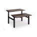 Elev8 Luxe Sit-Stand Back-To-Back Desks 1200mm x 800mm - Black Frame Walnut Top EVLB-1200-K-W