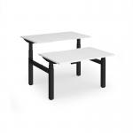 Elev8 Luxe Sit-Stand Back-To-Back Desks 1200mm x 800mm - Black Frame White Top EVLB-1200-K-WH