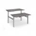 Elev8 Luxe Sit-Stand Back-To-Back Desks 1200mm x 800mm - Silver Frame Grey Oak Top EVLB-1200-S-GO