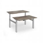 Elev8 Luxe Sit-Stand Back-To-Back Desks 1200mm x 800mm - Silver Frame Nebraska Oak Top EVLB-1200-S-NO