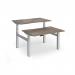 Elev8 Luxe Sit-Stand Back-To-Back Desks 1200mm x 800mm - Silver Frame Nebraska Oak Top EVLB-1200-S-NO