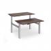 Elev8 Luxe Sit-Stand Back-To-Back Desks 1200mm x 800mm - Silver Frame Walnut Top EVLB-1200-S-W