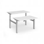 Elev8 Luxe Sit-Stand Back-To-Back Desks 1200mm x 800mm - Silver Frame White Top EVLB-1200-S-WH