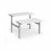 Elev8 Luxe Sit-Stand Back-To-Back Desks 1200mm x 800mm - Silver Frame White Top EVLB-1200-S-WH