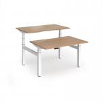 Elev8 Luxe Sit-Stand Back-To-Back Desks 1200mm x 800mm - White Frame Beech Top EVLB-1200-WH-B