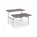 Elev8 Luxe Sit-Stand Back-To-Back Desks 1200mm x 800mm - White Frame Grey Oak Top EVLB-1200-WH-GO