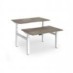 Elev8 Luxe Sit-Stand Back-To-Back Desks 1200mm x 800mm - White Frame Nebraska Oak Top EVLB-1200-WH-NO