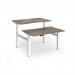 Elev8 Luxe Sit-Stand Back-To-Back Desks 1200mm x 800mm - White Frame Nebraska Oak Top EVLB-1200-WH-NO