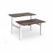 Elev8 Luxe Sit-Stand Back-To-Back Desks 1200mm x 800mm - White Frame Walnut Top EVLB-1200-WH-W