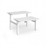 Elev8 Luxe Sit-Stand Back-To-Back Desks 1200mm x 800mm - White Frame White Top EVLB-1200-WH-WH