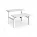 Elev8 Luxe Sit-Stand Back-To-Back Desks 1200mm x 800mm - White Frame White Top EVLB-1200-WH-WH