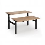 Elev8 Luxe Sit-Stand Back-To-Back Desks 1400mm x 800mm - Black Frame Beech Top EVLB-1400-K-B
