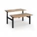 Elev8 Luxe Sit-Stand Back-To-Back Desks 1400mm x 800mm - Black Frame Beech Top EVLB-1400-K-B