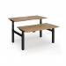 Elev8 Luxe Sit-Stand Back-To-Back Desks 1400mm x 800mm - Black Frame Oak Top EVLB-1400-K-O