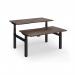 Elev8 Luxe Sit-Stand Back-To-Back Desks 1400mm x 800mm - Black Frame Walnut Top EVLB-1400-K-W
