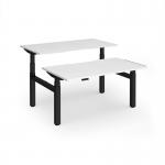 Elev8 Luxe Sit-Stand Back-To-Back Desks 1400mm x 800mm - Black Frame White Top EVLB-1400-K-WH