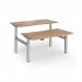 Elev8 Luxe Sit-Stand Back-To-Back Desks 1400mm x 800mm - Silver Frame Beech Top EVLB-1400-S-B