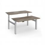 Elev8 Luxe Sit-Stand Back-To-Back Desks 1400mm x 800mm - Silver Frame Nebraska Oak Top EVLB-1400-S-NO
