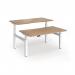 Elev8 Luxe Sit-Stand Back-To-Back Desks 1400mm x 800mm - White Frame Beech Top EVLB-1400-WH-B