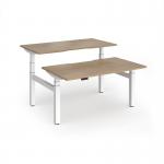 Elev8 Luxe Sit-Stand Back-To-Back Desks 1400mm x 800mm - White Frame Kendal Oak Top EVLB-1400-WH-KO