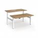 Elev8 Luxe Sit-Stand Back-To-Back Desks 1400mm x 800mm - White Frame Oak Top EVLB-1400-WH-O