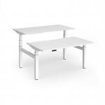 Elev8 Luxe Sit-Stand Back-To-Back Desks 1400mm x 800mm - White Frame White Top EVLB-1400-WH-WH