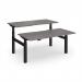 Elev8 Luxe Sit-Stand Back-To-Back Desks 1600mm x 800mm - Black Frame Grey Oak Top EVLB-1600-K-GO