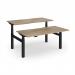 Elev8 Luxe Sit-Stand Back-To-Back Desks 1600mm x 800mm - Black Frame Kendal Oak Top EVLB-1600-K-KO