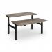 Elev8 Luxe Sit-Stand Back-To-Back Desks 1600mm x 800mm - Black Frame Nebraska Oak Top EVLB-1600-K-NO